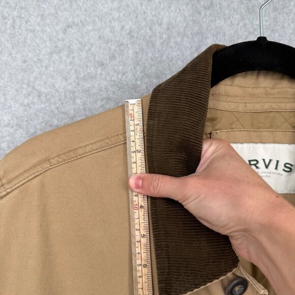 Orvis Mens Classic Barn Canvas Field Coat Jacket Size XXL Tan Chore Quilted Line - Picture 14 of 16